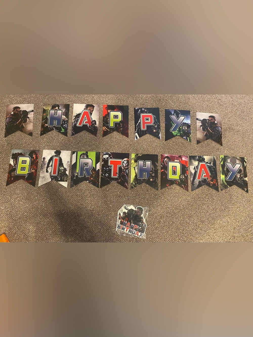 Call Of Duty Happy Birthday Party (Banner, Cupcake & Cake Toppers)